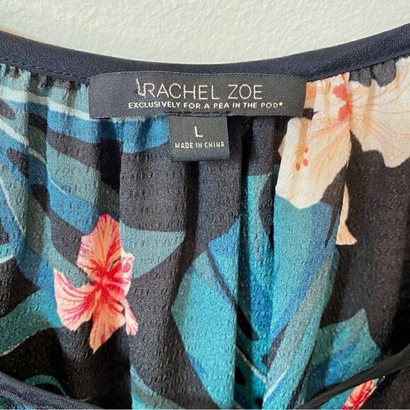 Rachel Zoe for a pea in the pod floral tropical maternity blouse size large - Picture 5 of 7